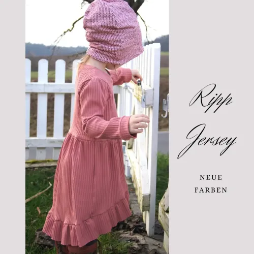 Rippjersey - breit - Uni - koralle